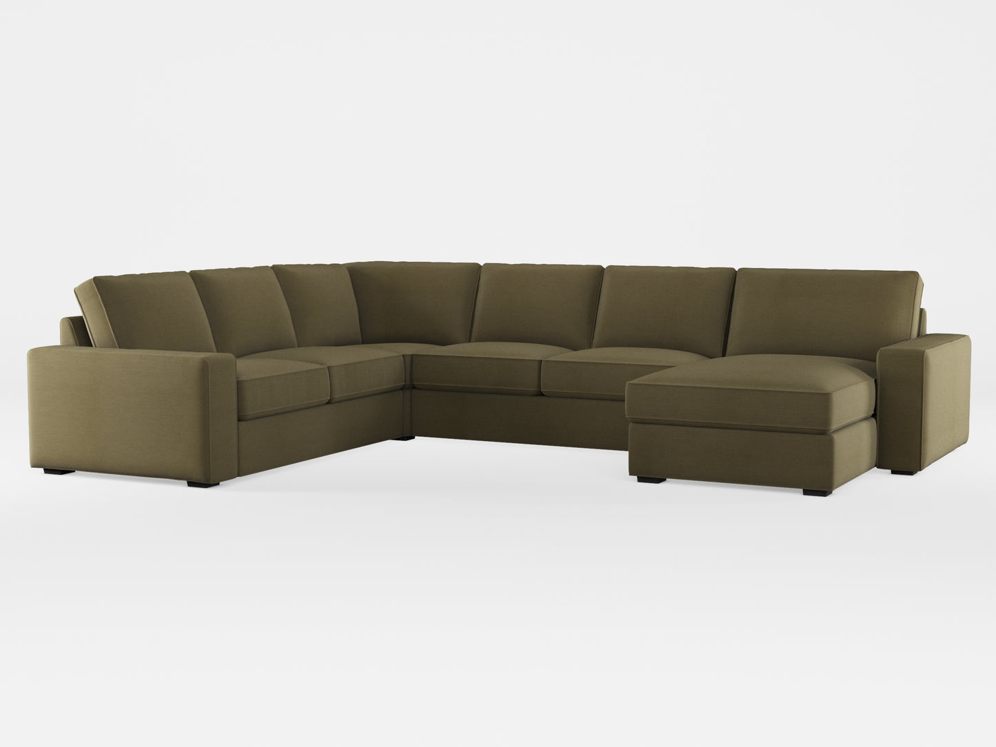 Ikea KIVIK 5-seat sofa, with chaise longue cover made by Covereo in upholstery named PECADLY Wild Road