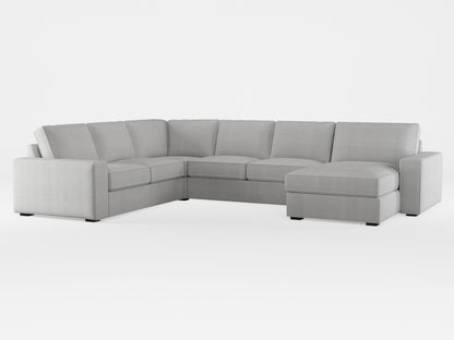 Ikea KIVIK 5-seat sofa, with chaise longue cover made by Covereo in upholstery named TUNSO Grey One