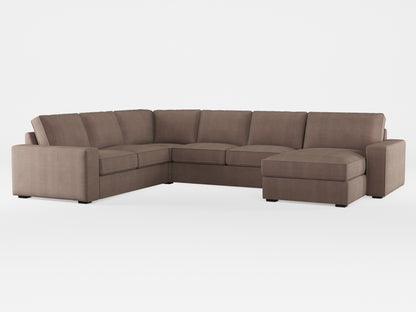 Ikea KIVIK 5-seat sofa, with chaise longue cover made by Covereo in upholstery named TUNSO Nude Five