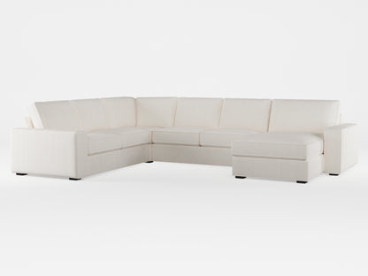 Ikea KIVIK 5-seat sofa, with chaise longue cover made by Covereo in upholstery named TUNSO Nude One