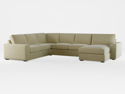 Ikea KIVIK 5-seat sofa, with chaise longue cover made by Covereo in upholstery named VELVET Pearl Cream