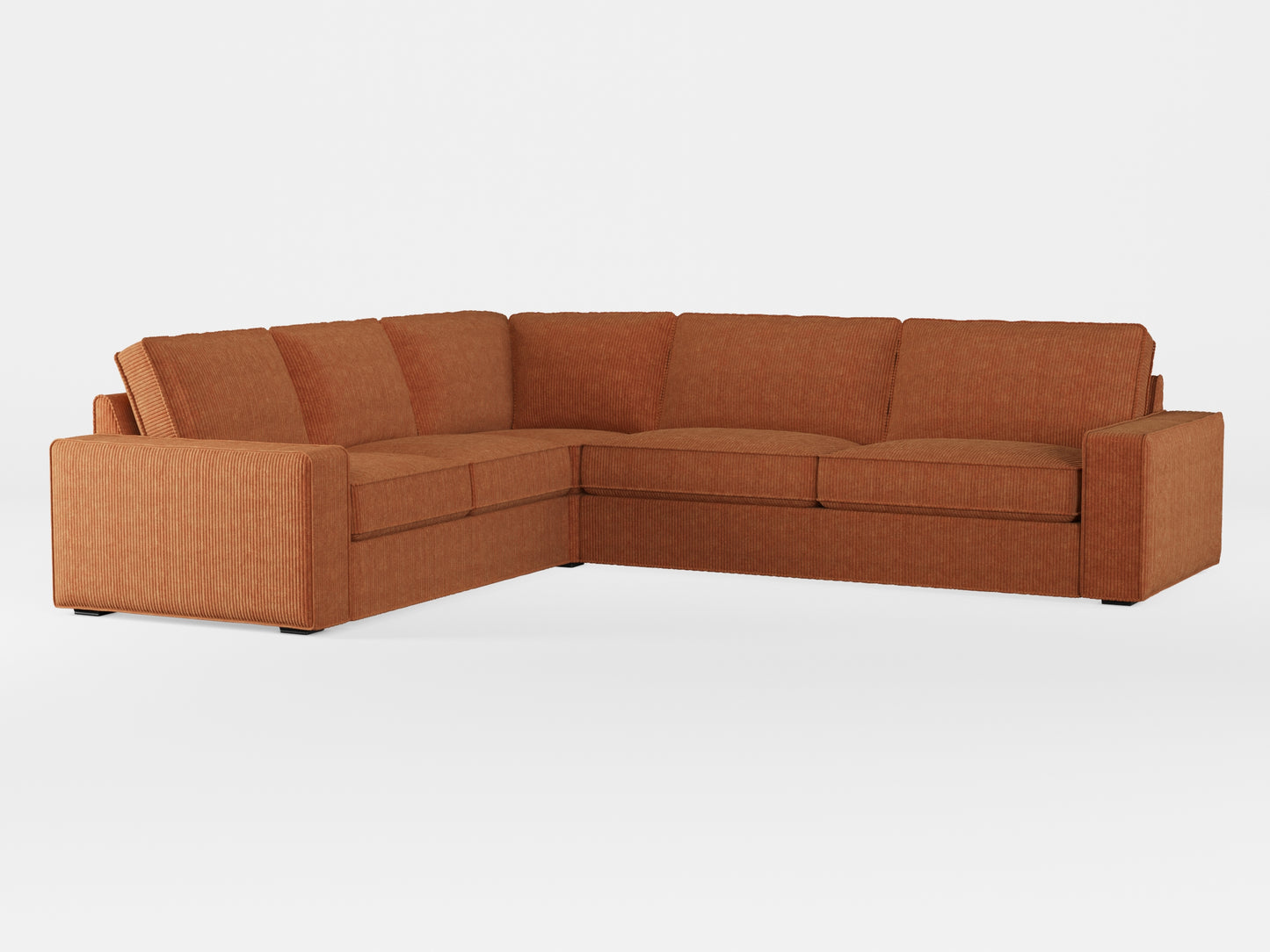 Ikea KIVIK 5-seat corner sofa cover made by Covereo in upholstery named COSY Autumn Leaves