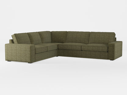 Ikea KIVIK 5-seat corner sofa cover made by Covereo in upholstery named COSY Deep Forest