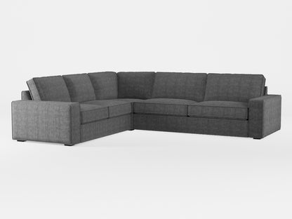 Ikea KIVIK 5-seat corner sofa cover made by Covereo in upholstery named COSY Grey Shadow