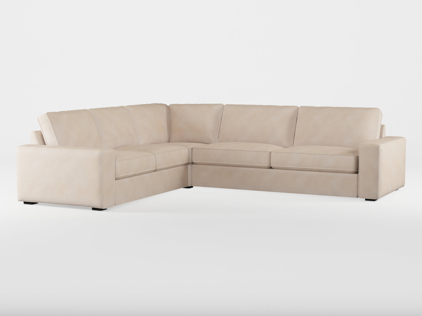 Ikea KIVIK 5-seat corner sofa cover made by Covereo in upholstery named ECONUBUCK Bright