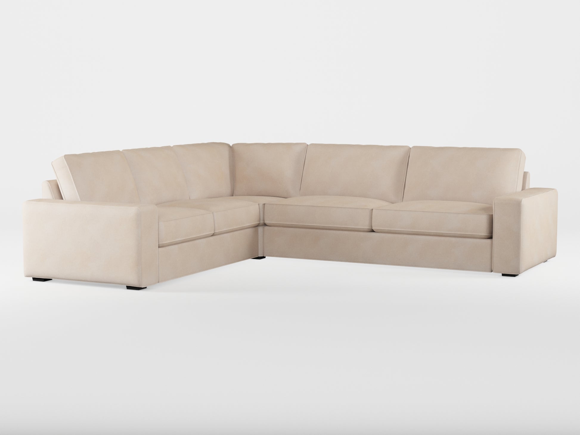 Ikea KIVIK 5-seat corner sofa cover made by Covereo in upholstery named ECONUBUCK Bright