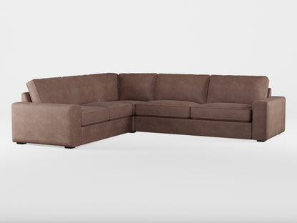 Ikea KIVIK 5-seat corner sofa cover made by Covereo in upholstery named ECONUBUCK Dark