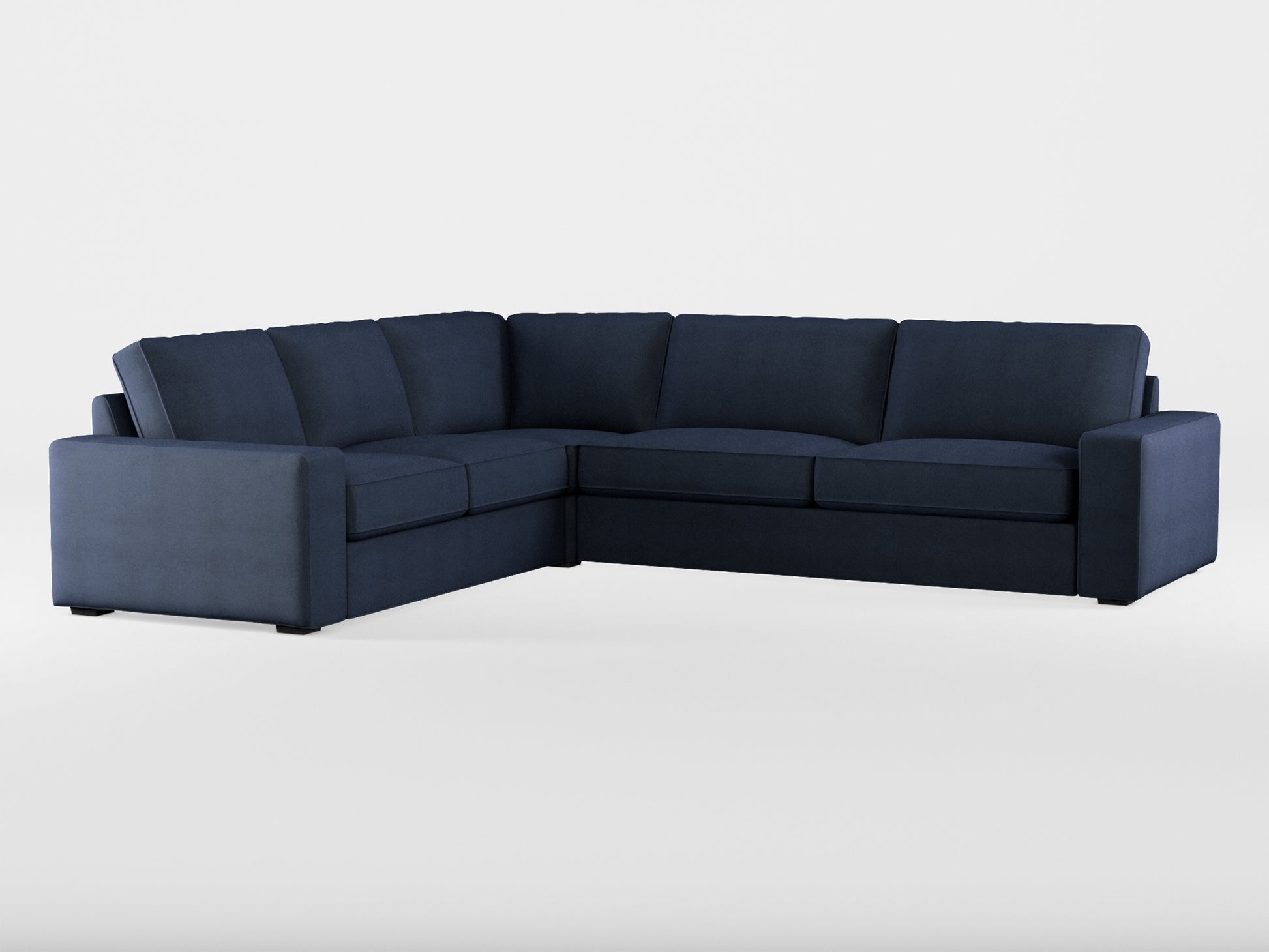 Ikea KIVIK 5-seat corner sofa cover made by Covereo in upholstery named OMON Elegant Marine