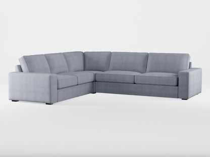 Ikea KIVIK 5-seat corner sofa cover made by Covereo in upholstery named OMON Industrial Grey