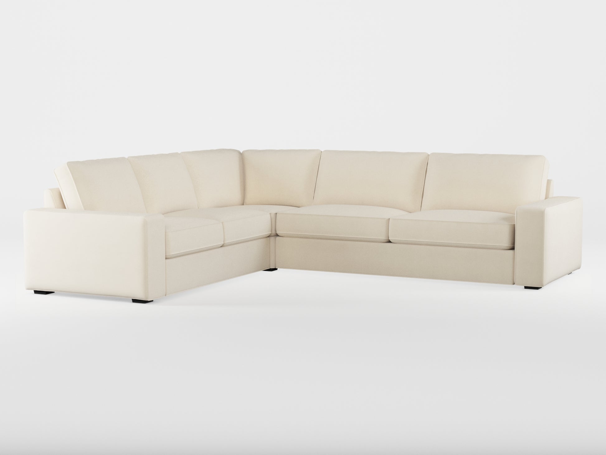 Ikea KIVIK 5-seat corner sofa cover made by Covereo in upholstery named OMON Natural Beige