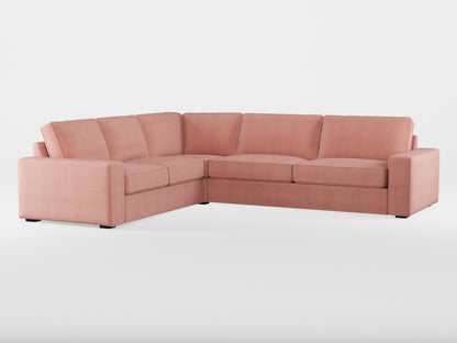 Ikea KIVIK 5-seat corner sofa cover made by Covereo in upholstery named OMON Powder Rose