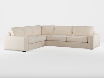 Ikea KIVIK 5-seat corner sofa cover made by Covereo in upholstery named OMON Vintage Beige