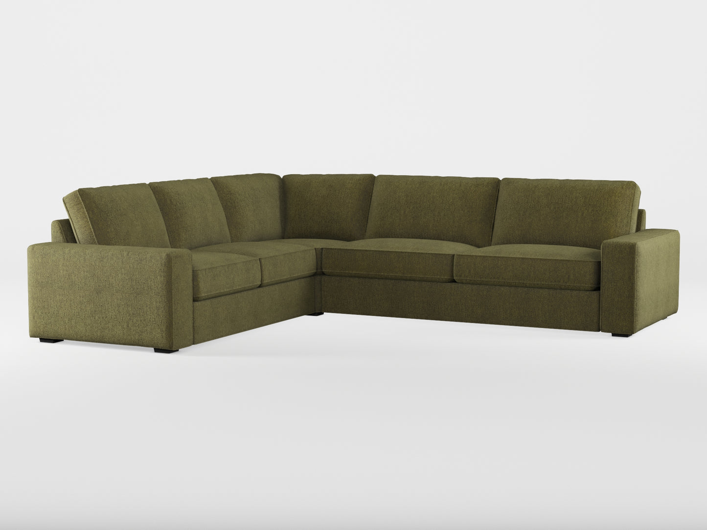 Ikea KIVIK 5-seat corner sofa cover made by Covereo in upholstery named MONTANA Khaki