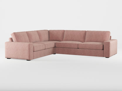 Ikea KIVIK 5-seat corner sofa cover made by Covereo in upholstery named MONTANA Pink Stone