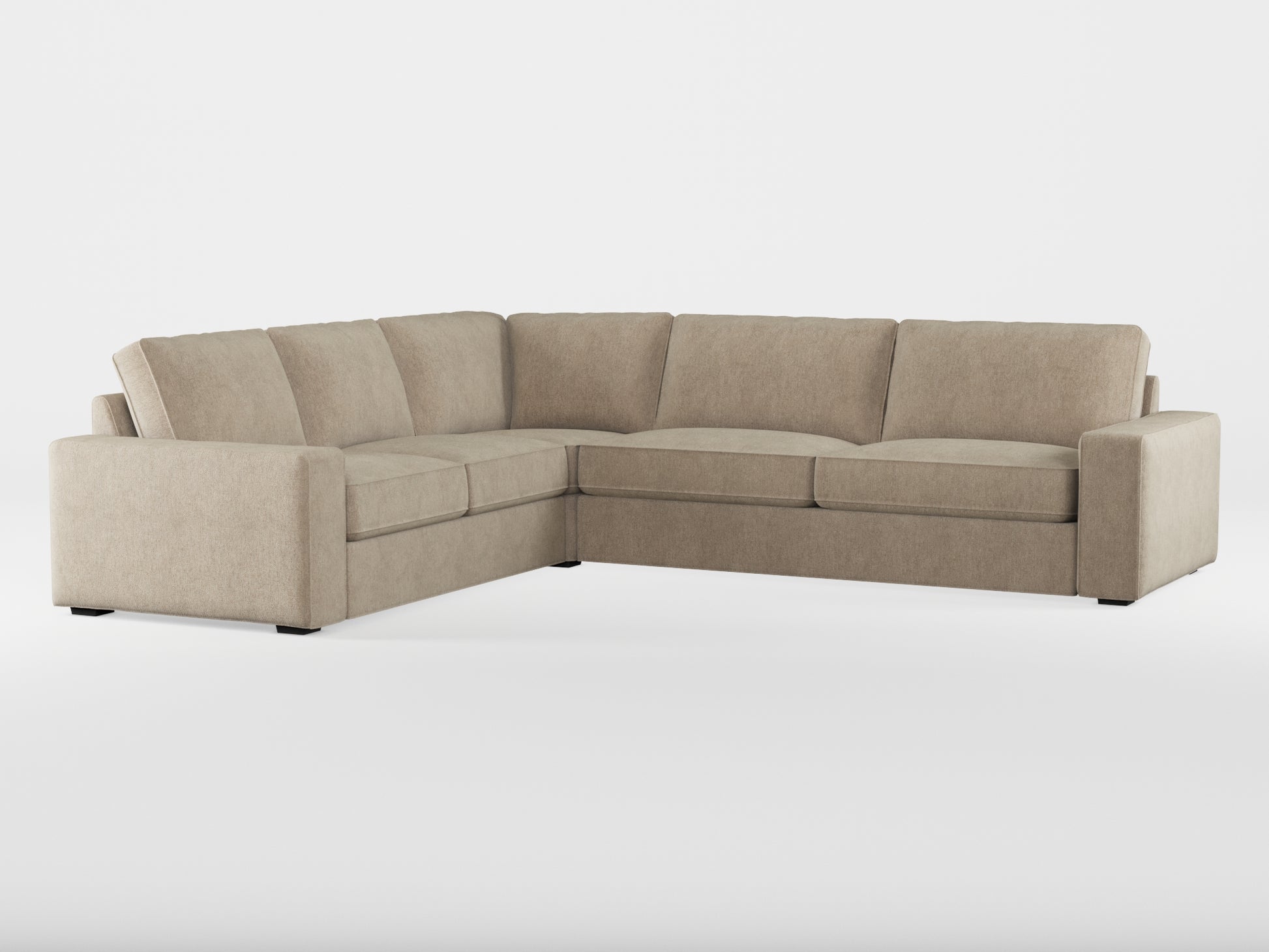 Ikea KIVIK 5-seat corner sofa cover made by Covereo in upholstery named MONTANA Soft Beige