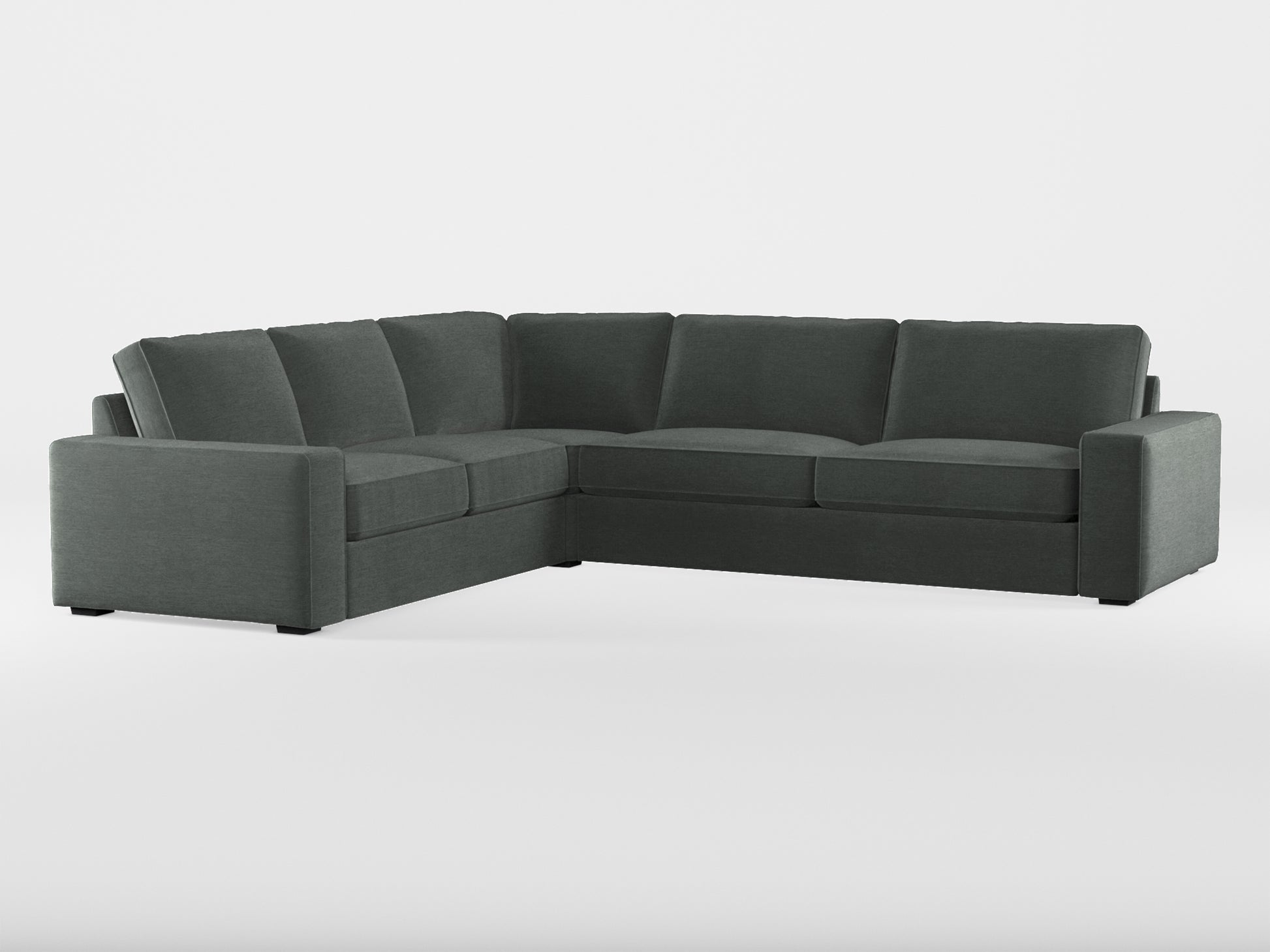 Ikea KIVIK 5-seat corner sofa cover made by Covereo in upholstery named PECADLY Evening Grey