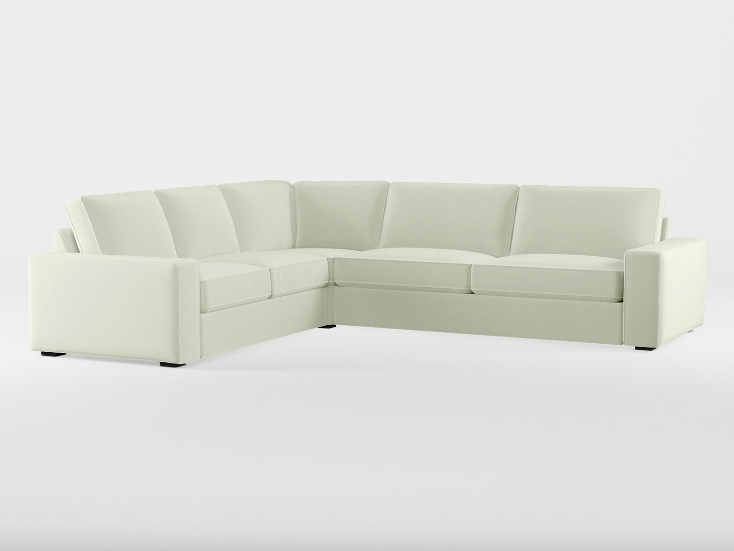 Ikea KIVIK 5-seat corner sofa cover made by Covereo in upholstery named PECADLY Ivory Touch