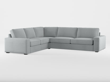 Ikea KIVIK 5-seat corner sofa cover made by Covereo in upholstery named PECADLY Pebble Grey