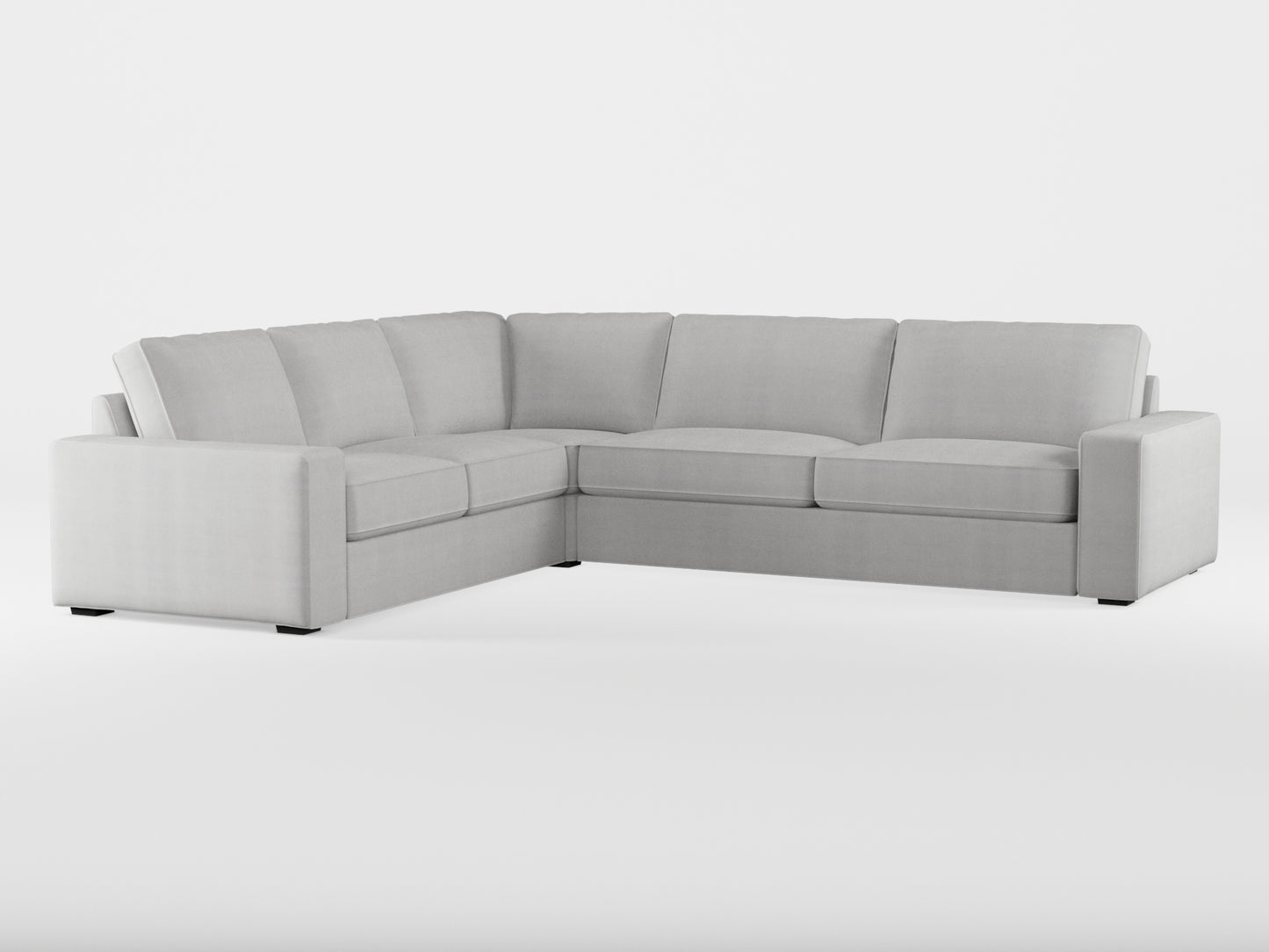 Ikea KIVIK 5-seat corner sofa cover made by Covereo in upholstery named TUNSO Grey One