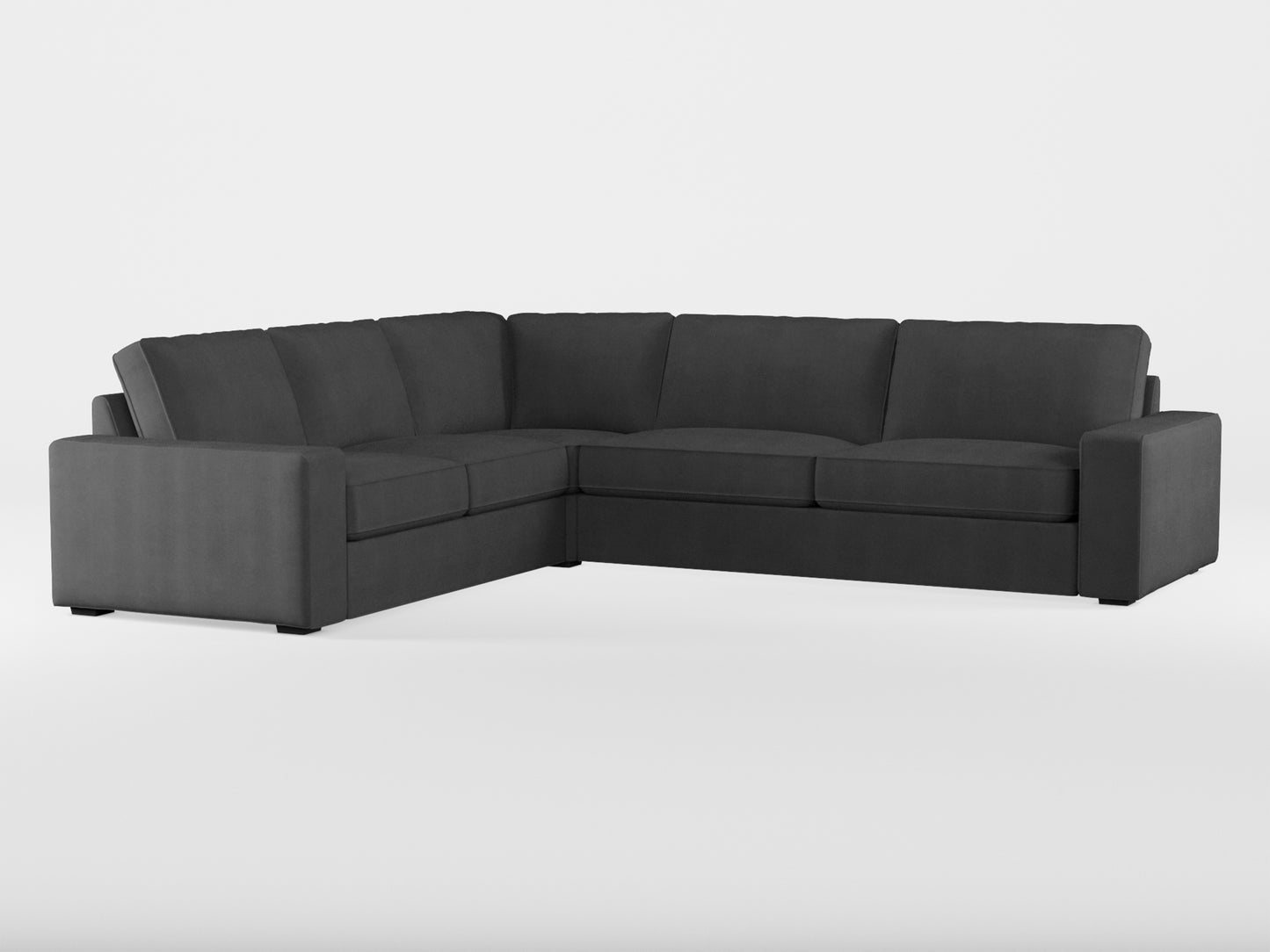 Ikea KIVIK 5-seat corner sofa cover made by Covereo in upholstery named TUNSO Grey Three