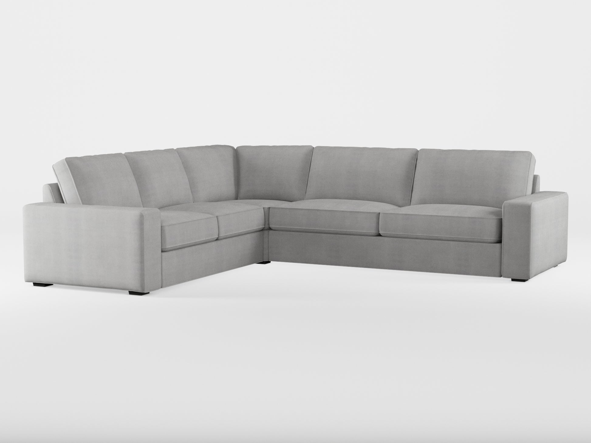 Ikea KIVIK 5-seat corner sofa cover made by Covereo in upholstery named TUNSO Grey Two