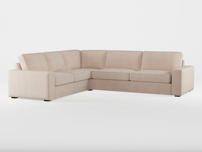 Ikea KIVIK 5-seat corner sofa cover made by Covereo in upholstery named TUNSO Nude Four