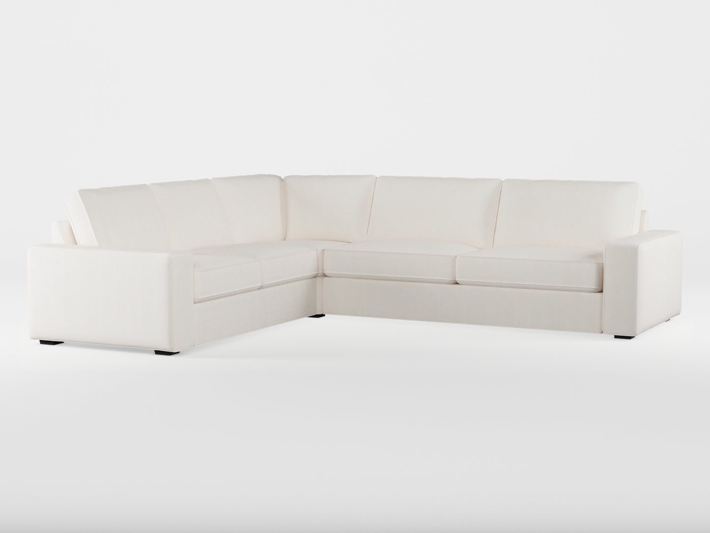 Ikea KIVIK 5-seat corner sofa cover made by Covereo in upholstery named TUNSO Nude One