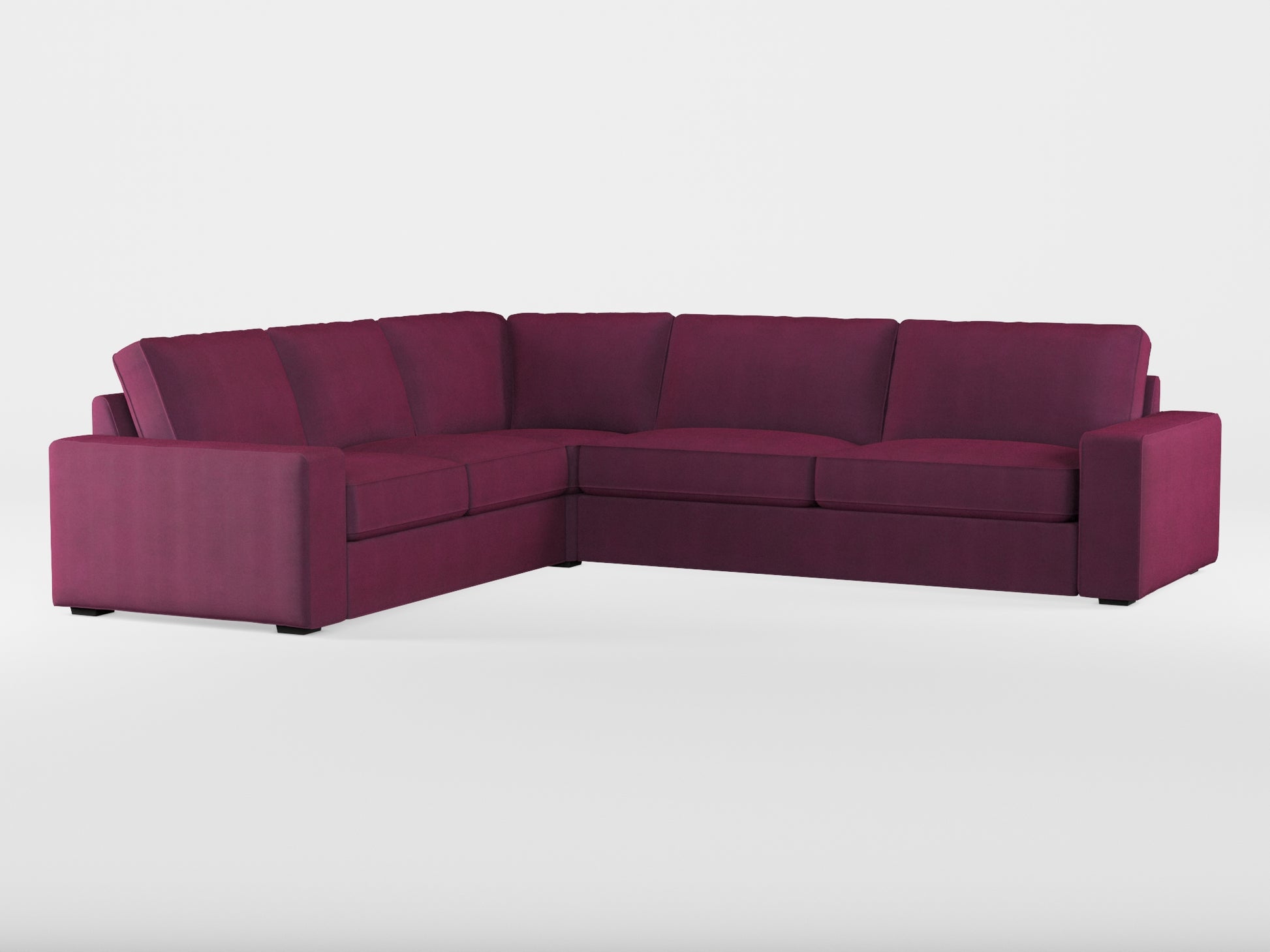 Ikea KIVIK 5-seat corner sofa cover made by Covereo in upholstery named TUNSO Violet Pansy