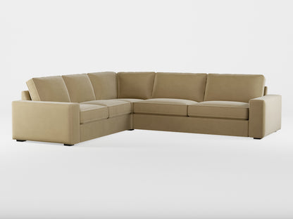 Ikea KIVIK 5-seat corner sofa cover made by Covereo in upholstery named VELVET Golden Hour