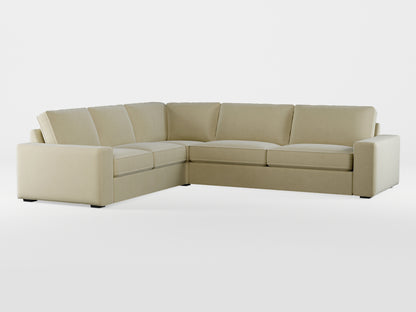 Ikea KIVIK 5-seat corner sofa cover made by Covereo in upholstery named VELVET Pearl Cream