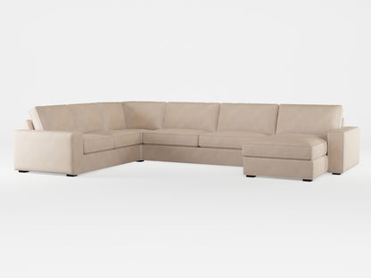 Ikea KIVIK 6-seat sofa with chaise longue cover made by Covereo in upholstery named ECONUBUCK Bright