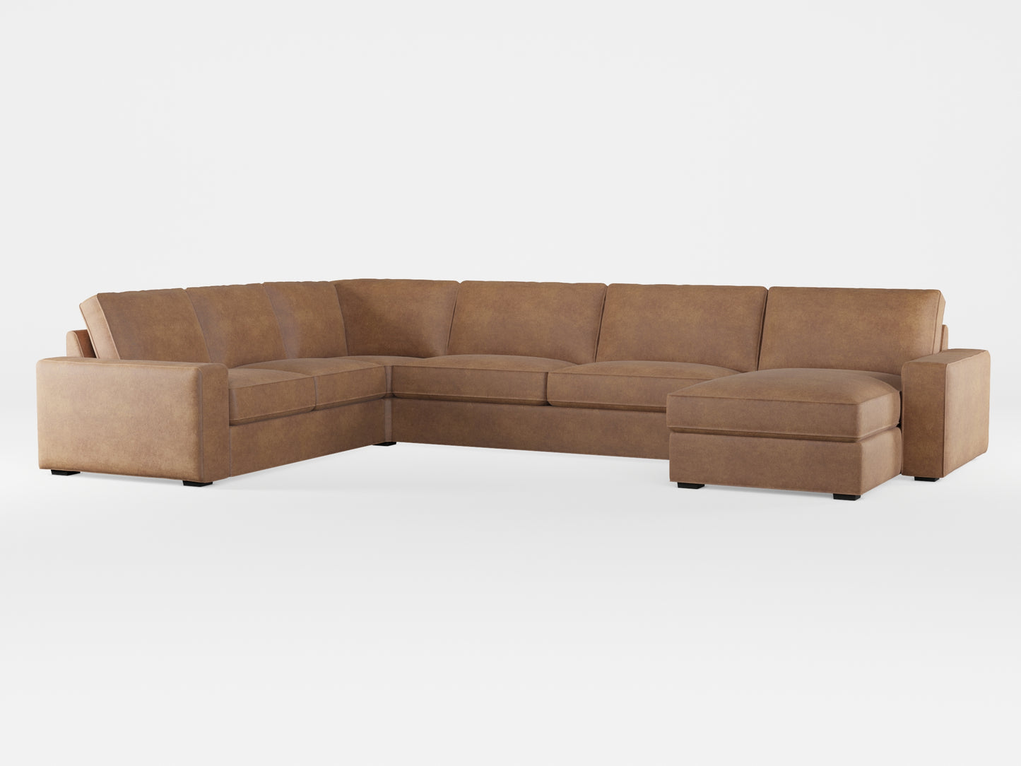 Ikea KIVIK 6-seat sofa with chaise longue cover made by Covereo in upholstery named ECONUBUCK Medium