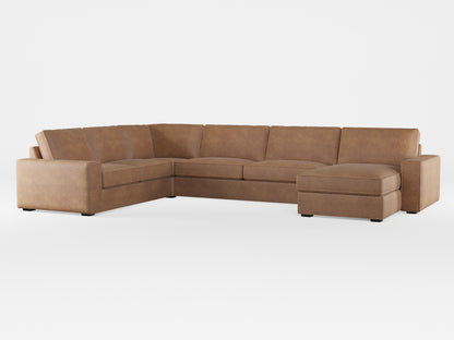 Ikea KIVIK 6-seat sofa with chaise longue cover made by Covereo in upholstery named ECONUBUCK Medium