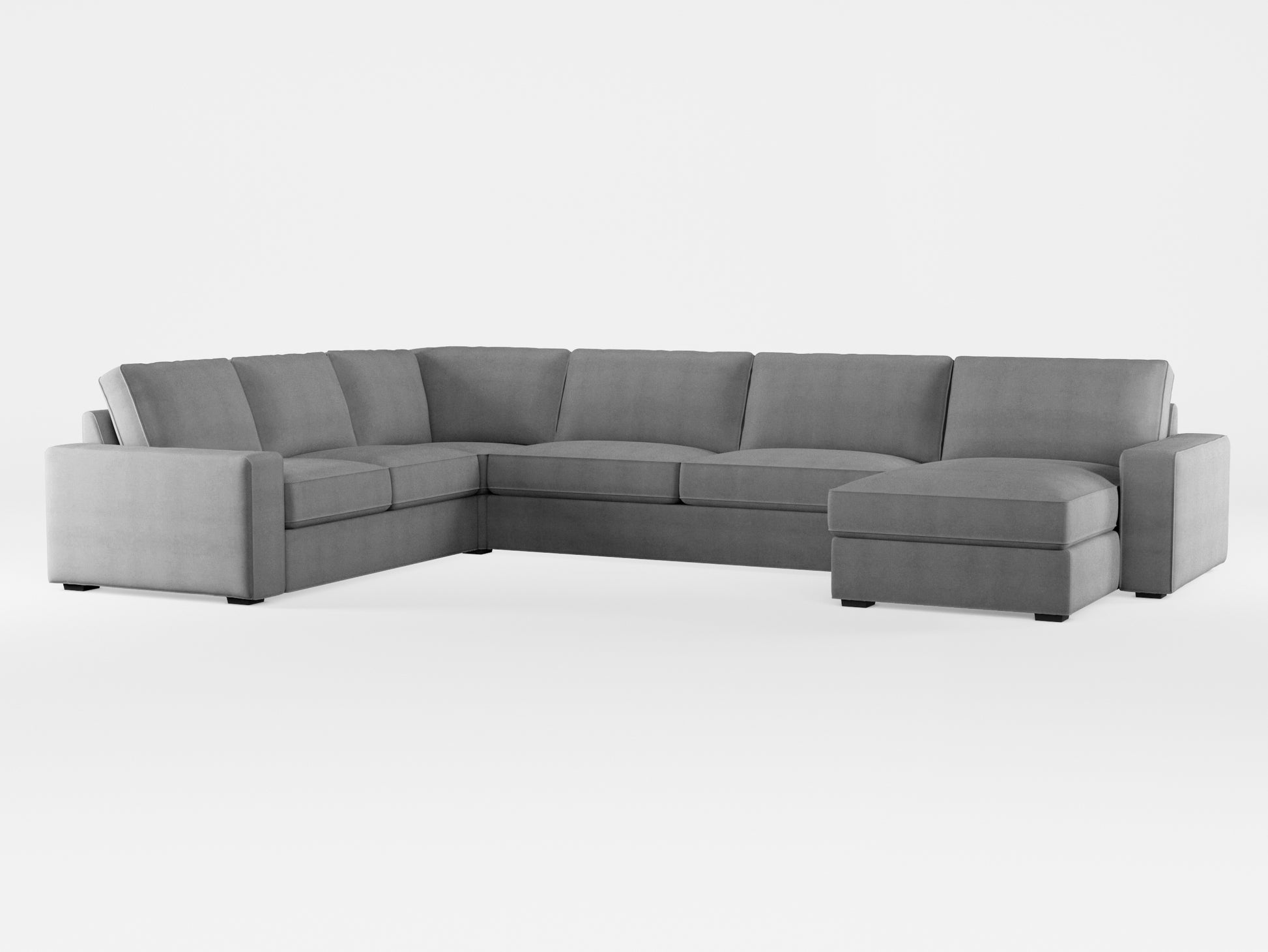 Ikea KIVIK 6-seat sofa with chaise longue cover made by Covereo in upholstery named OMON Rocky Fjords