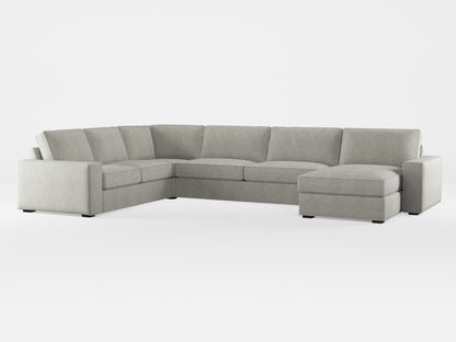 Ikea KIVIK 6-seat sofa with chaise longue cover made by Covereo in upholstery named MONTANA Light Grey