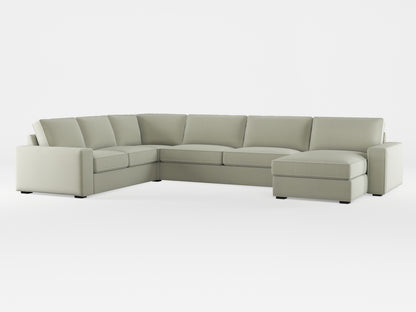 Ikea KIVIK 6-seat sofa with chaise longue cover made by Covereo in upholstery named PECADLY Dusty Beige