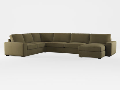 Ikea KIVIK 6-seat sofa with chaise longue cover made by Covereo in upholstery named PECADLY Wild Road