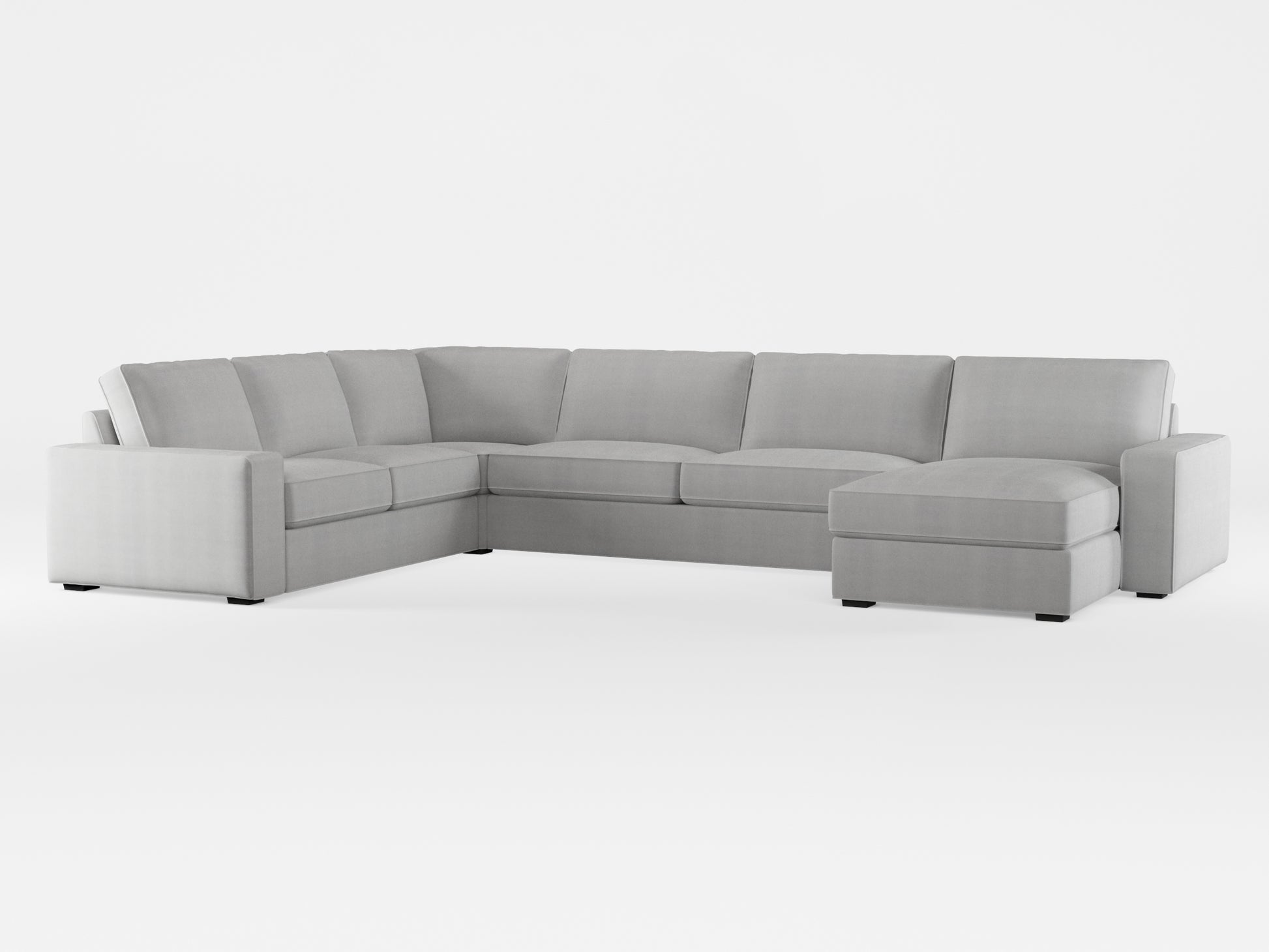 Ikea KIVIK 6-seat sofa with chaise longue cover made by Covereo in upholstery named TUNSO Grey One