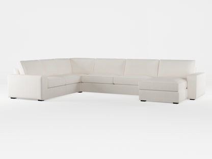 Ikea KIVIK 6-seat sofa with chaise longue cover made by Covereo in upholstery named TUNSO Nude One