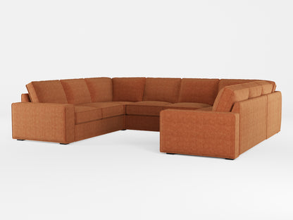 Ikea KIVIK 6-seat U-shaped sofa cover made by Covereo in upholstery named COSY Autumn Leaves