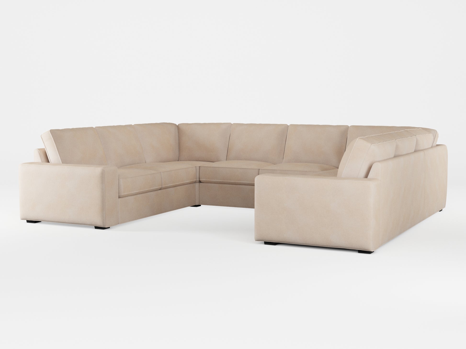 Ikea KIVIK 6-seat U-shaped sofa cover made by Covereo in upholstery named ECONUBUCK Bright