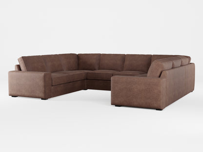 Ikea KIVIK 6-seat U-shaped sofa cover made by Covereo in upholstery named ECONUBUCK Dark