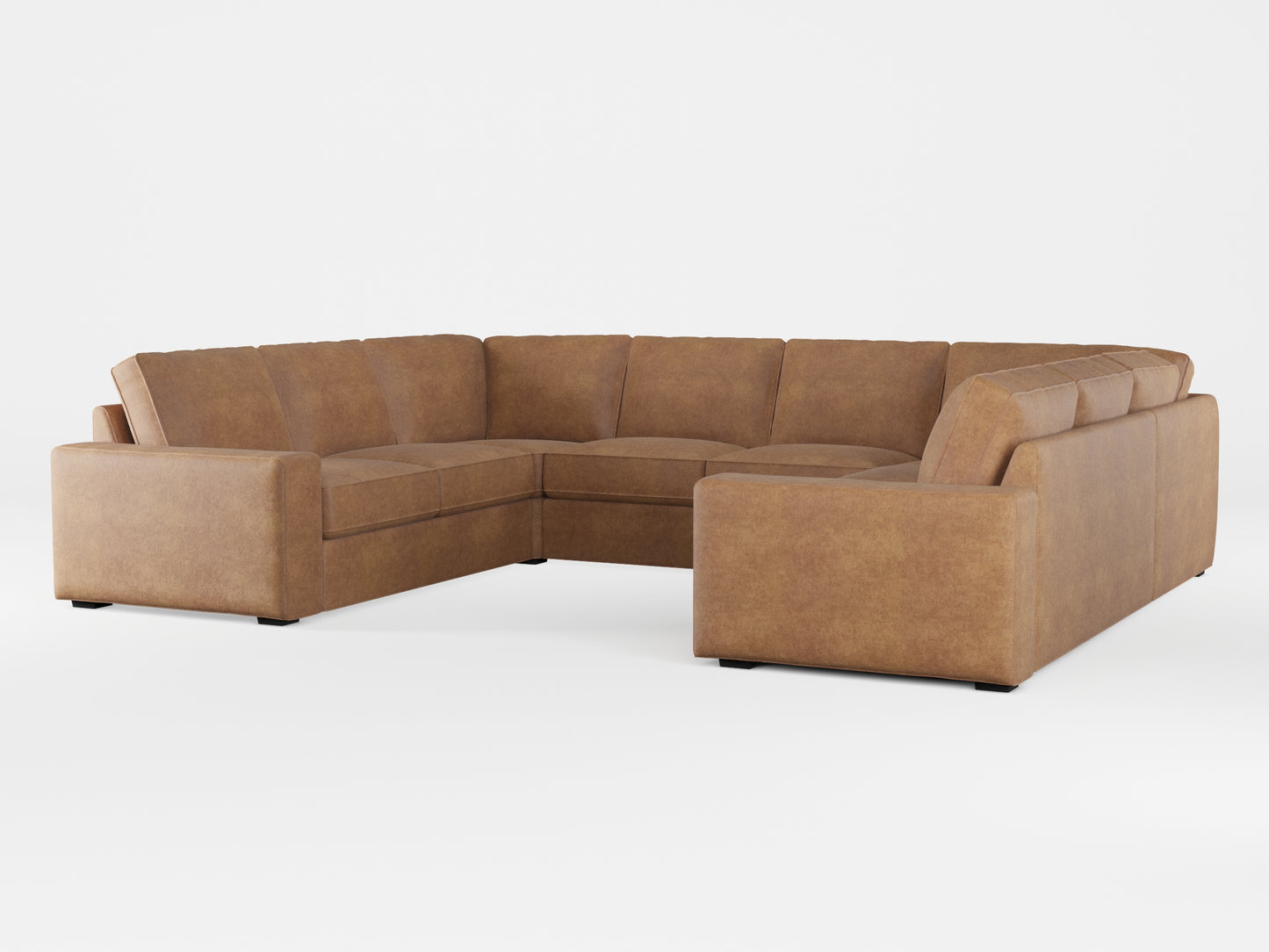 Ikea KIVIK 6-seat U-shaped sofa cover made by Covereo in upholstery named ECONUBUCK Medium