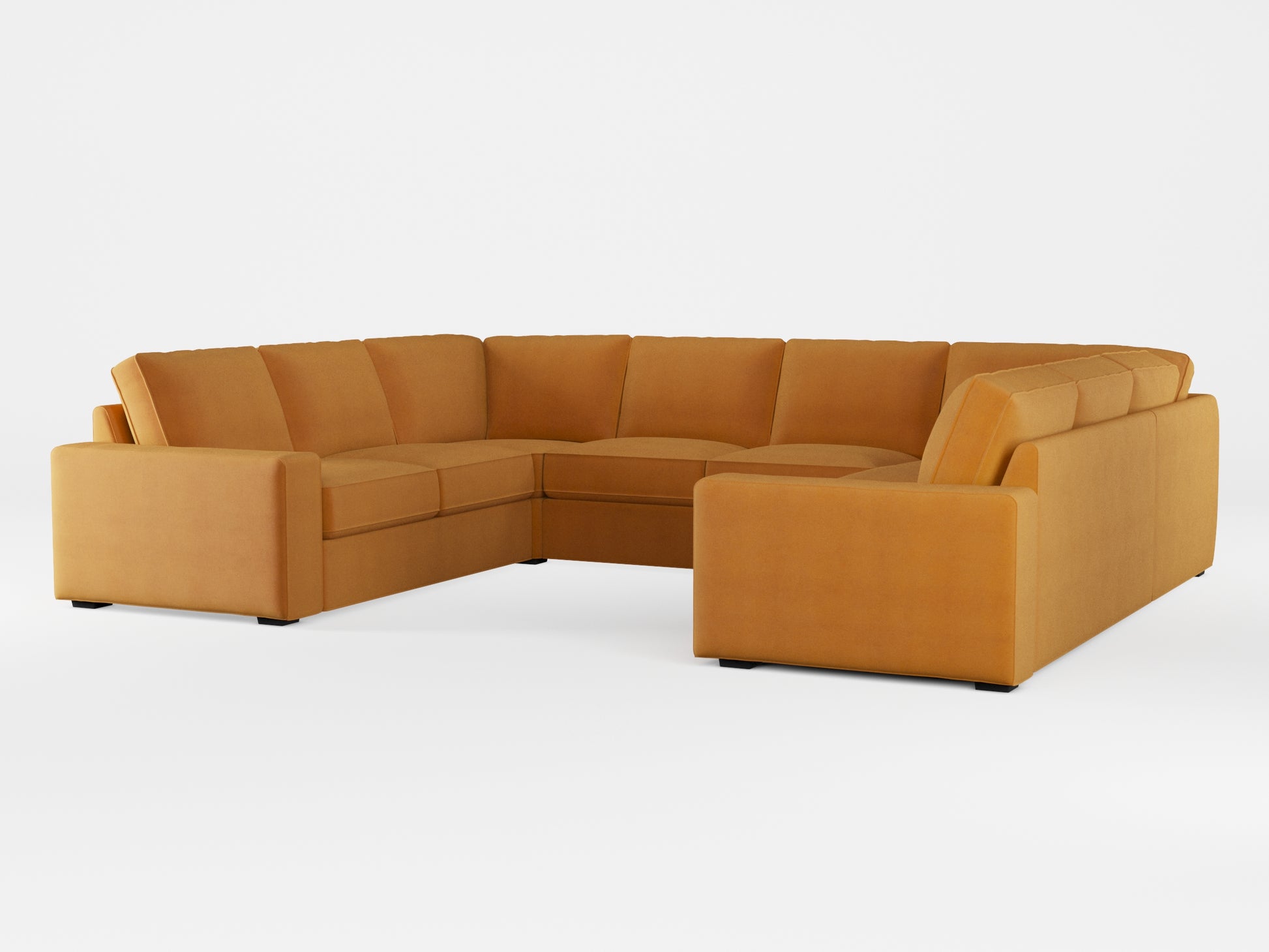 Ikea KIVIK 6-seat U-shaped sofa cover made by Covereo in upholstery named OMON Classic Mustard