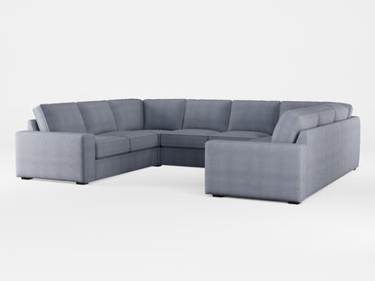 Ikea KIVIK 6-seat U-shaped sofa cover made by Covereo in upholstery named OMON Industrial Grey