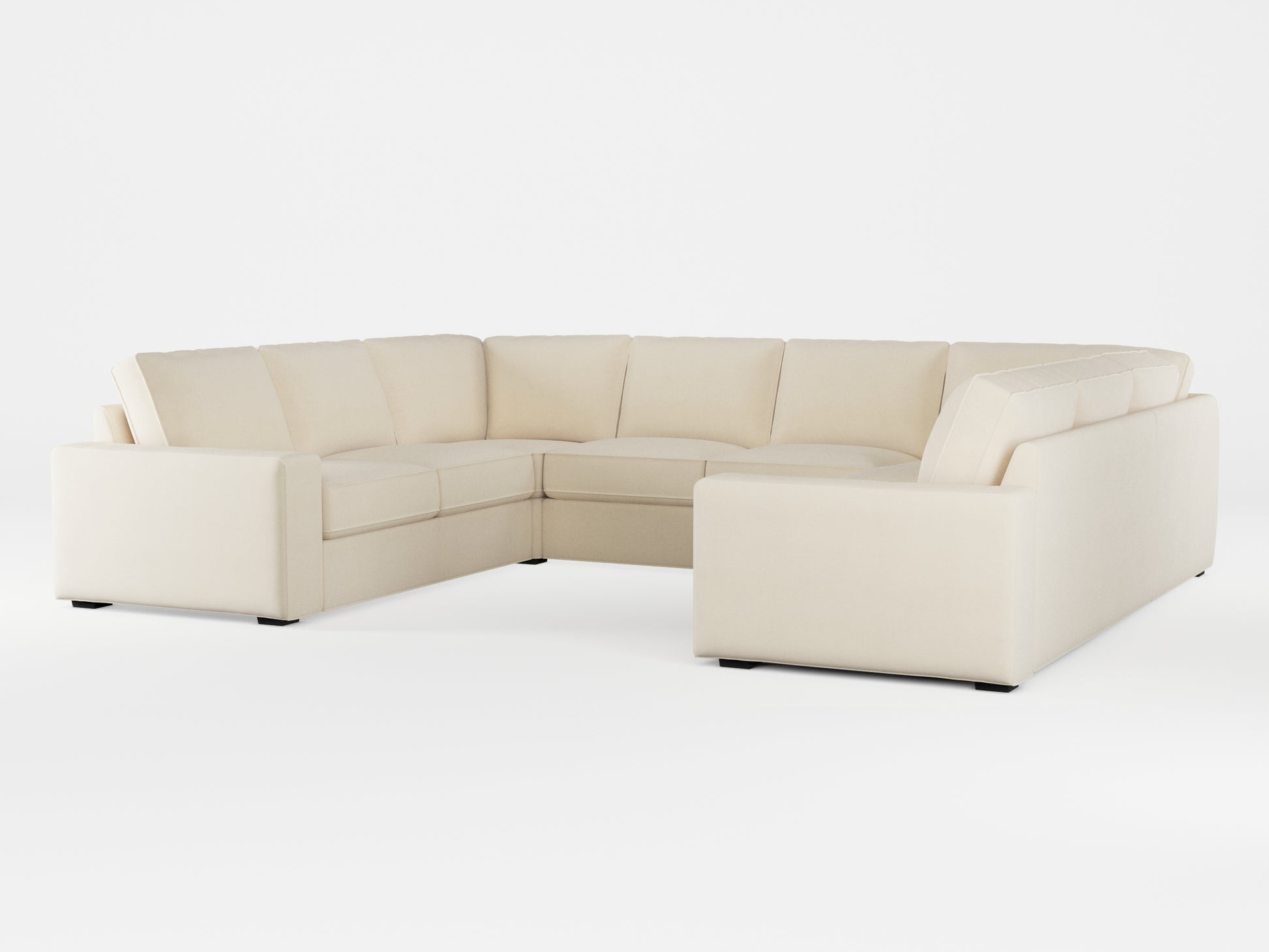 Ikea KIVIK 6-seat U-shaped sofa cover made by Covereo in upholstery named OMON Natural Beige