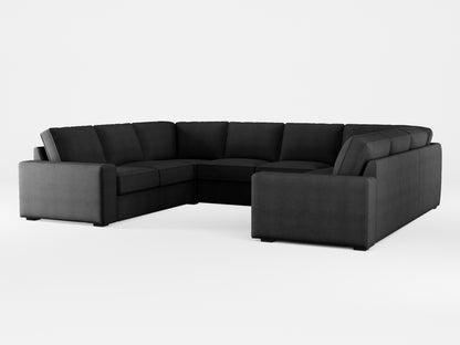 Ikea KIVIK 6-seat U-shaped sofa cover made by Covereo in upholstery named OMON Night Trip