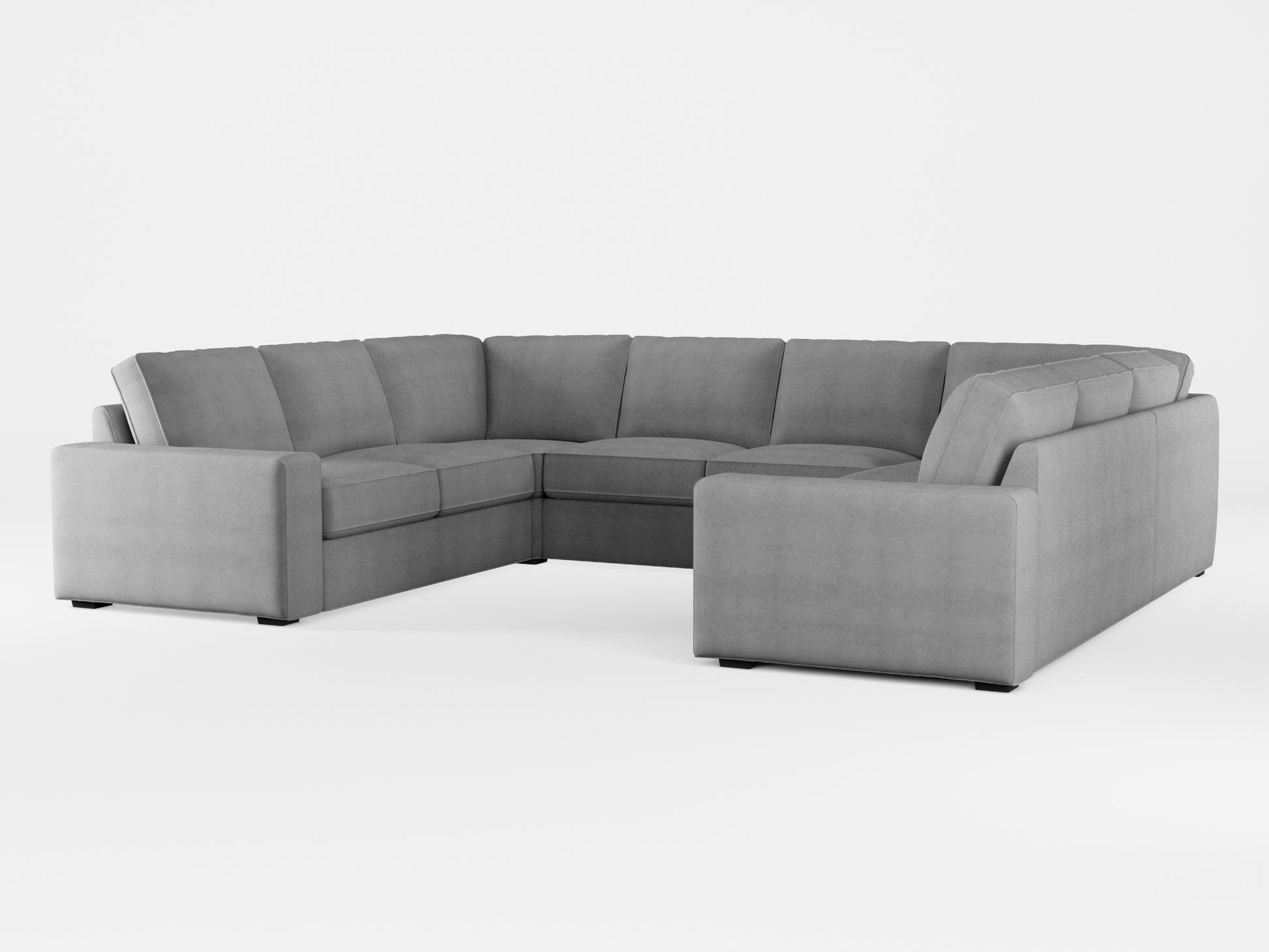 Ikea KIVIK 6-seat U-shaped sofa cover made by Covereo in upholstery named OMON Rocky Fjords