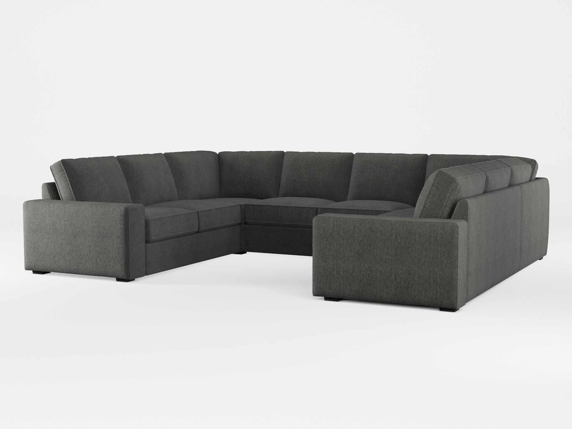 Ikea KIVIK 6-seat U-shaped sofa cover made by Covereo in upholstery named MONTANA Dark Grey