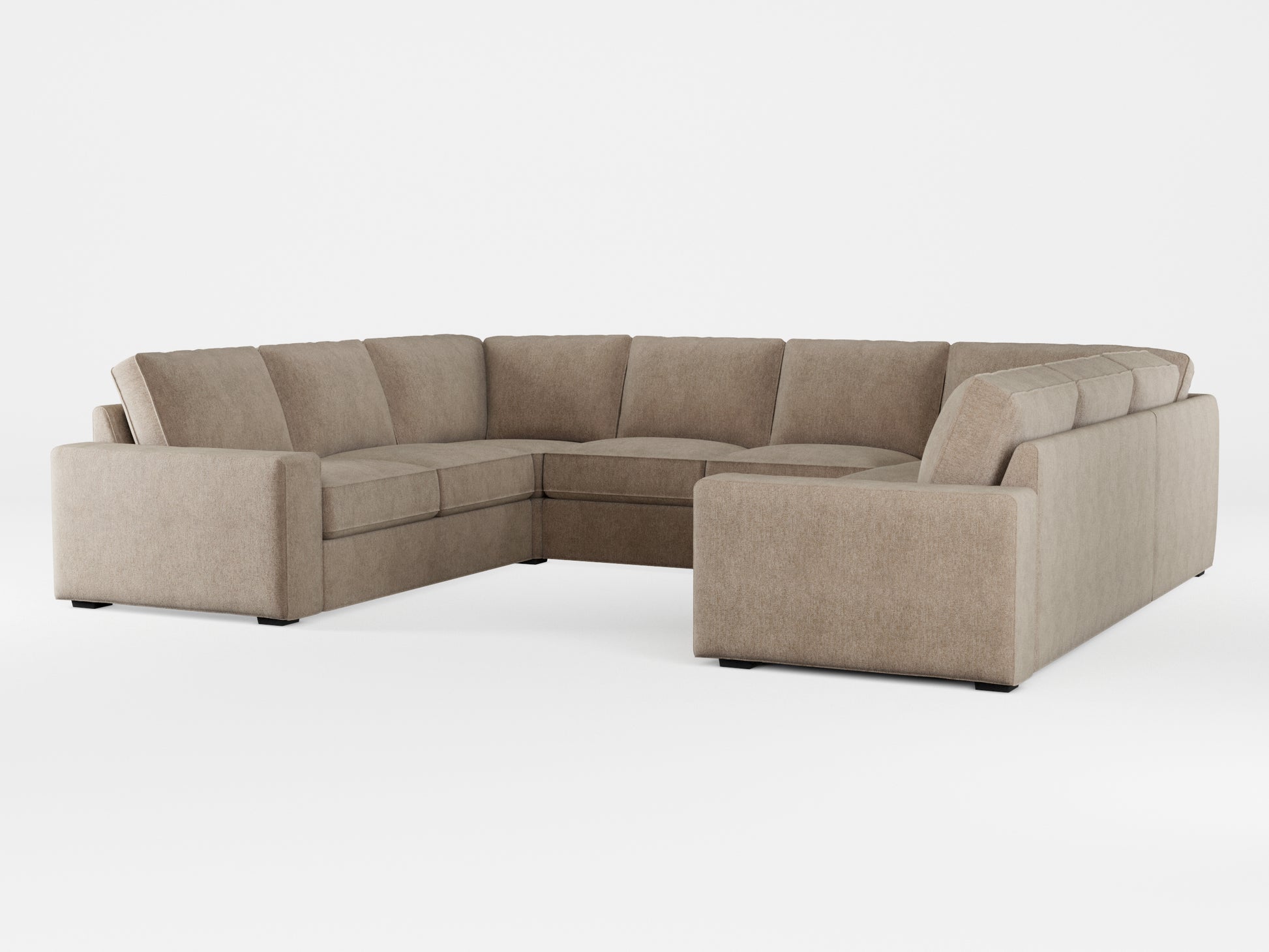 Ikea KIVIK 6-seat U-shaped sofa cover made by Covereo in upholstery named MONTANA Gravel Beige